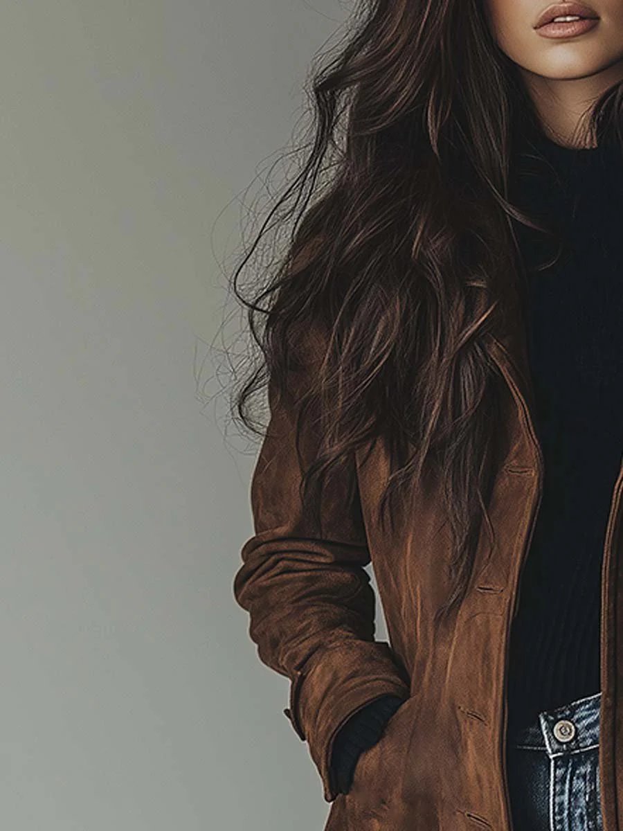 Lara | Elegant Longline Double-Breasted Trench Coat