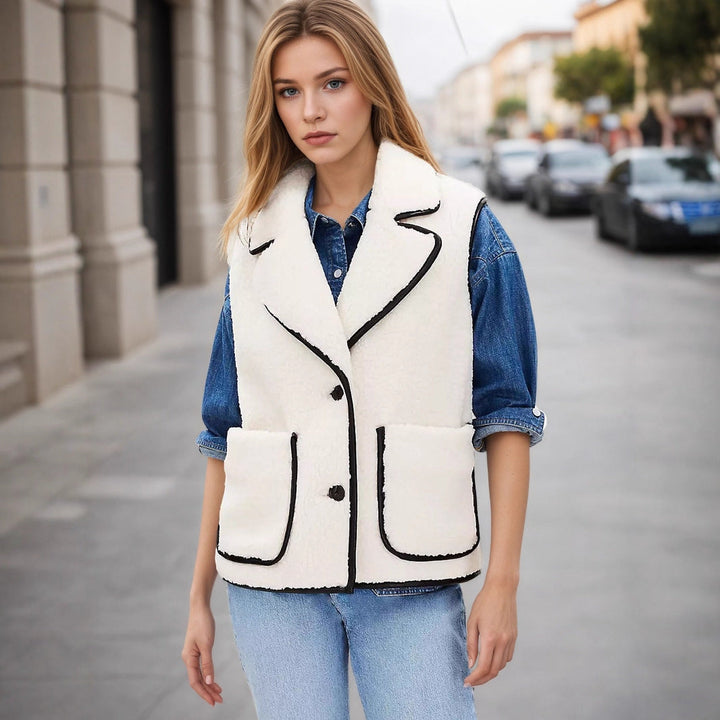 Sophie | Gilet elegante con motivo a rilievo a maglia rasata