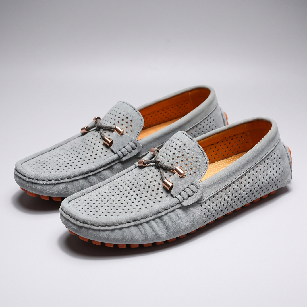 Gianni | Perforated Leather Loafers – Elegant Slip-On Style for Men