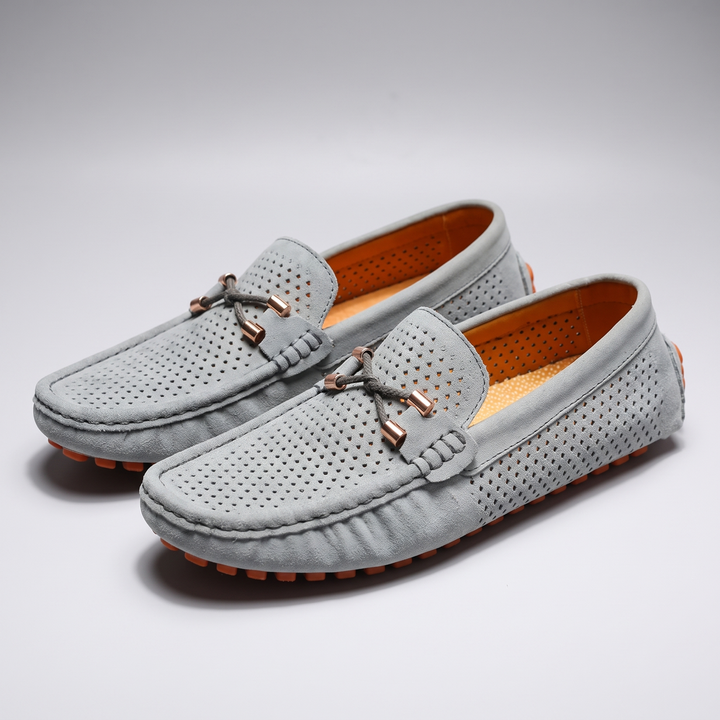 Gianni | Perforated Leather Loafers – Elegant Slip-On Style for Men