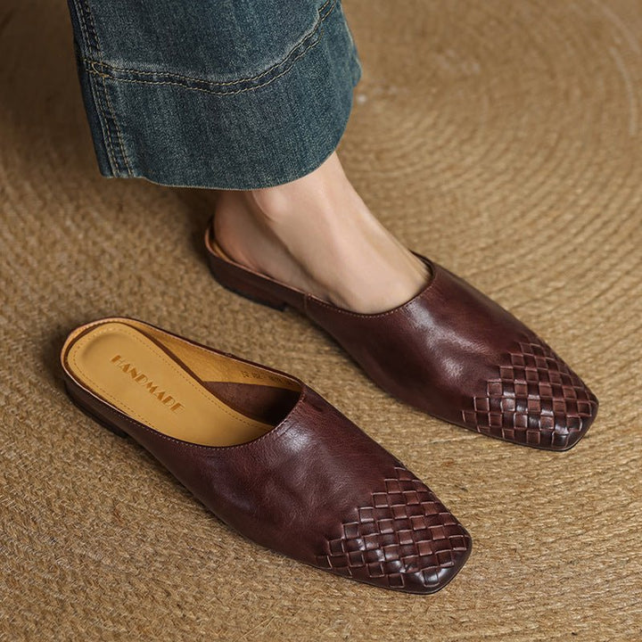 Mia | Zoccoli slip-on in pelle intrecciata, eleganti e comodi