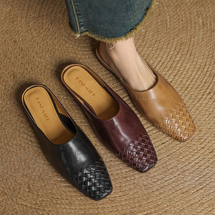 Mia | Zoccoli slip-on in pelle intrecciata, eleganti e comodi