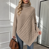 Juliane | Elegant Cable-Knit Turtleneck Poncho