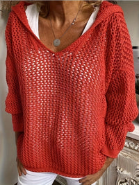 Imogen | Lightweight Open-Knit Hooded Sweater