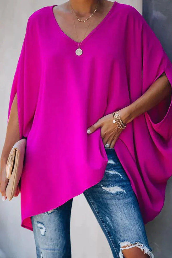 Sophie | Elegantes Oversize-Tunikashirt mit V-Ausschnitt