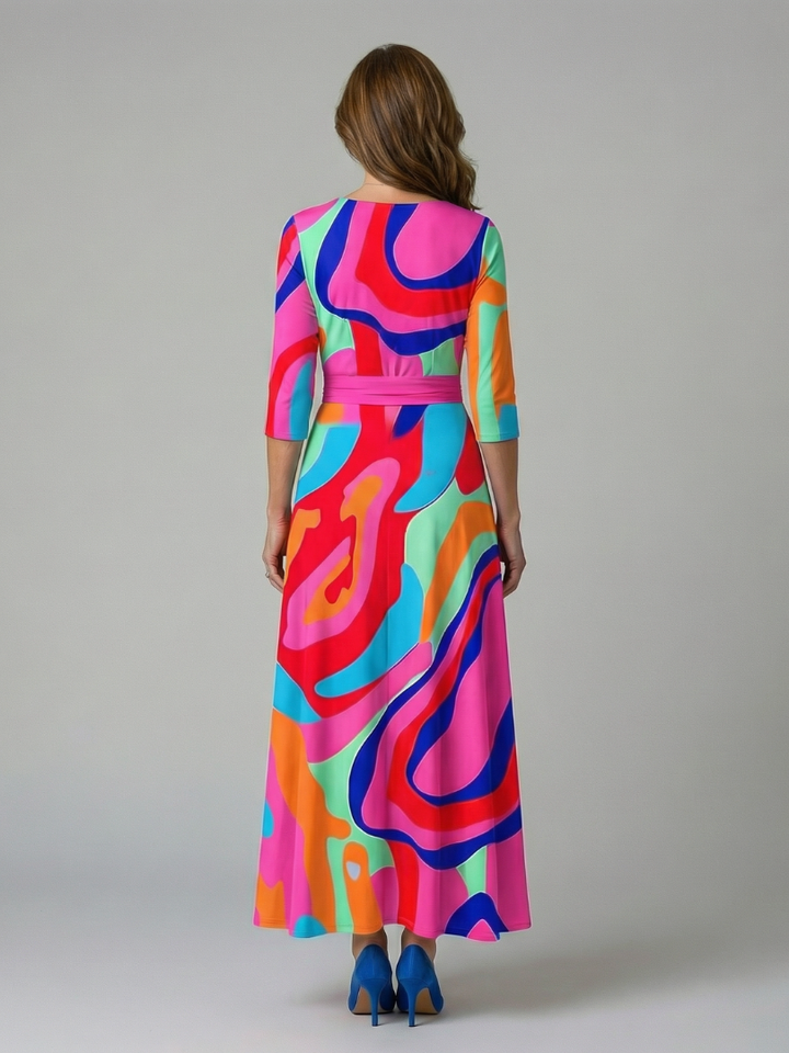 Celine | Midi Dress – Floral Cross Wrap Style for Women