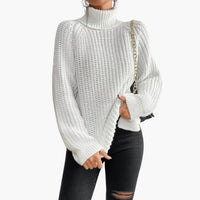 Margot | Oversized Ribbed Knit Jumper with Turtleneck