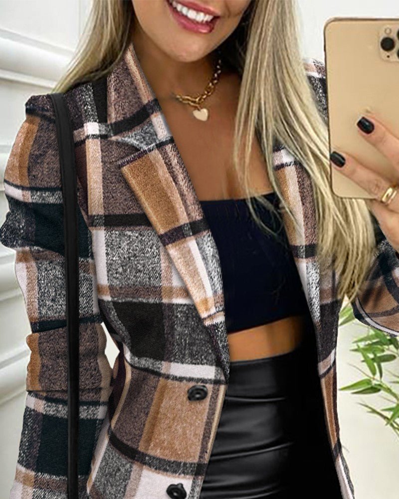 Bethany | Elegant And Stylish Checker Print Blazer