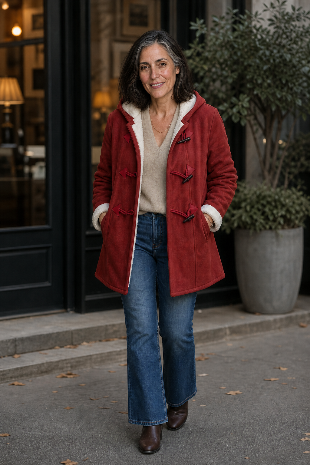 Suedeluxe | Hooded Faux Suede Coat with Plush Lining
