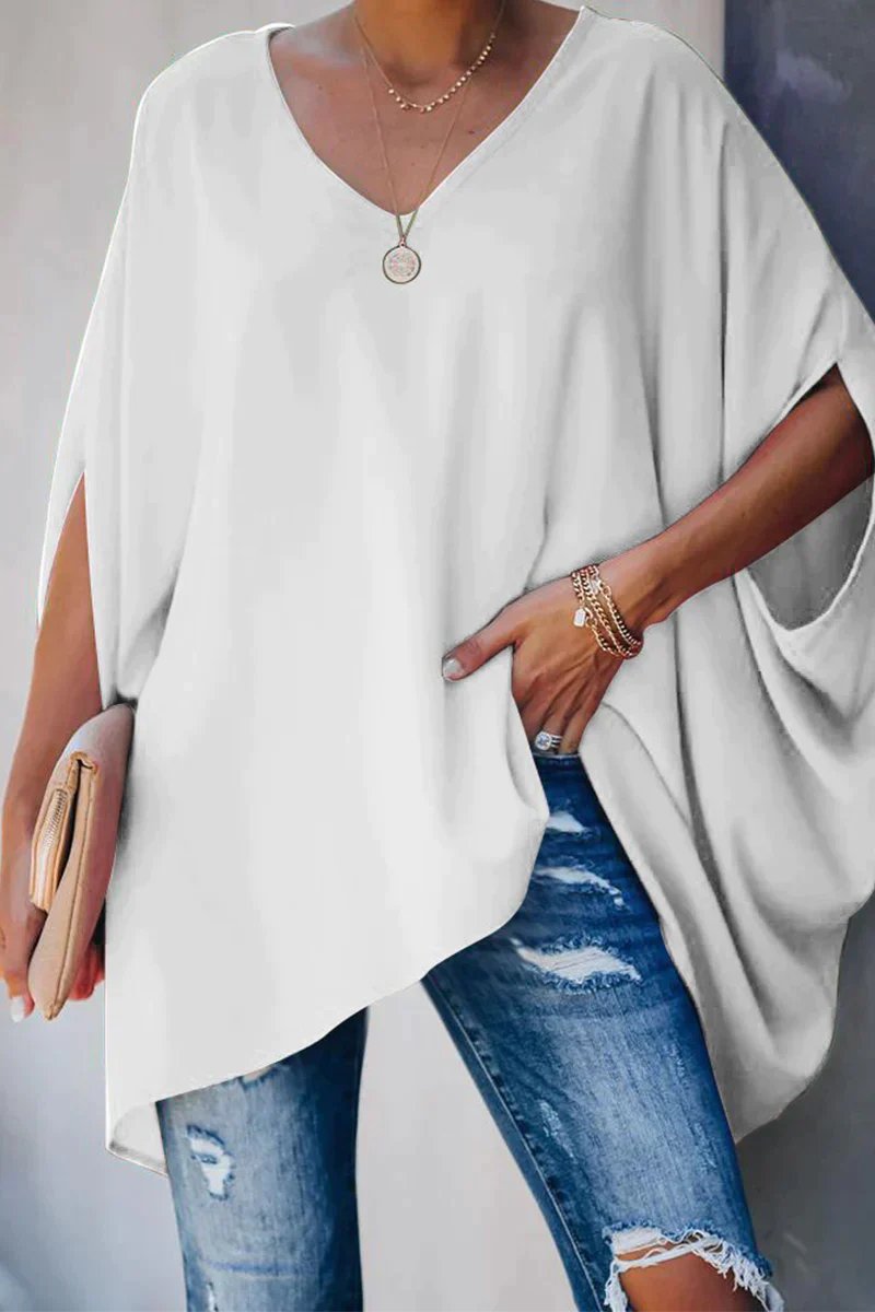 Sophie | Elegantes Oversize-Tunikashirt mit V-Ausschnitt