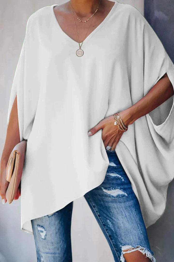 Sophie | Elegantes Oversize-Tunikashirt mit V-Ausschnitt