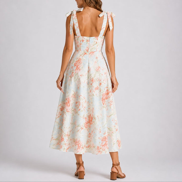 Penelope | Classic Fall Wedding Floral Ruched Midi Dress
