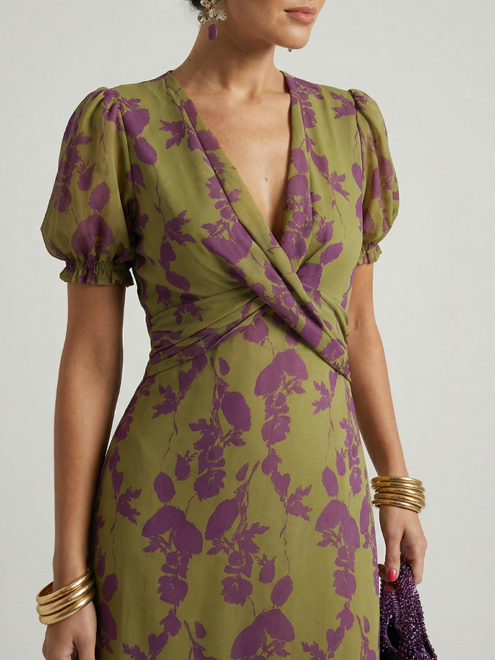 Virel | Floral Midi Dress – Wrap Style for Everyday Wear