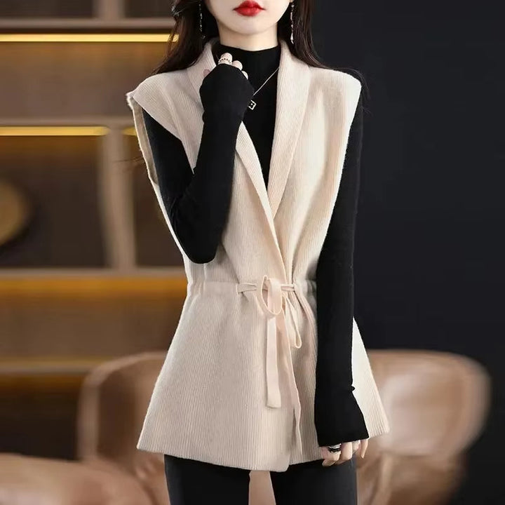 Charlotte | Luxurious And Refined Merino Wool Belted Vest