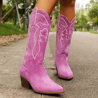 Sylvia | Stylish And Embroidered Wide-Calf Cowboy Boots