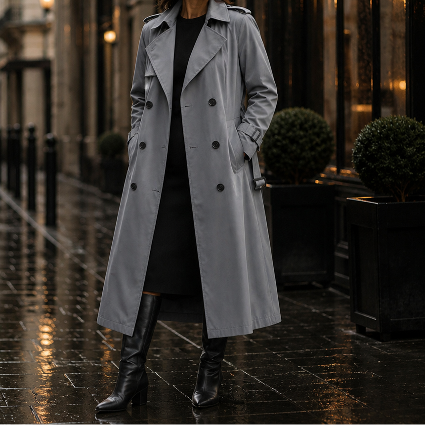 Mayfield | Long Trench Coat – Double-Breasted Stylish Layer