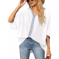 Kristin | Bohemian Embroidered V-Neck Tunic Top
