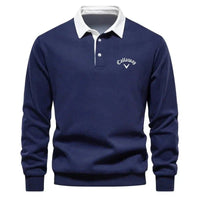 Liam | Eleganter Strickpullover mit kontrastierendem Polokragen