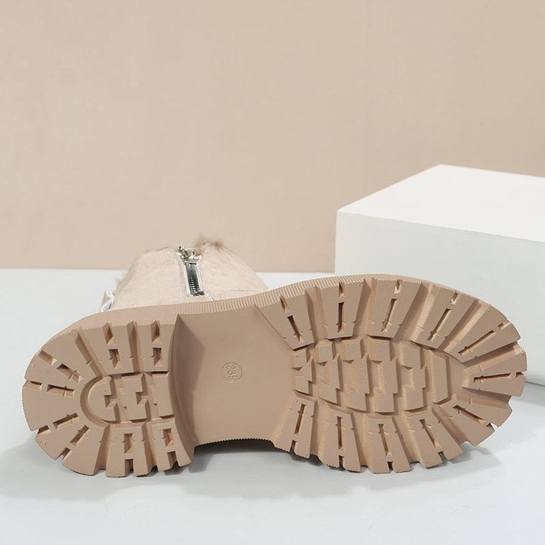 Leah | Chic Fleece-Lined Suede Winter Ankle Boots