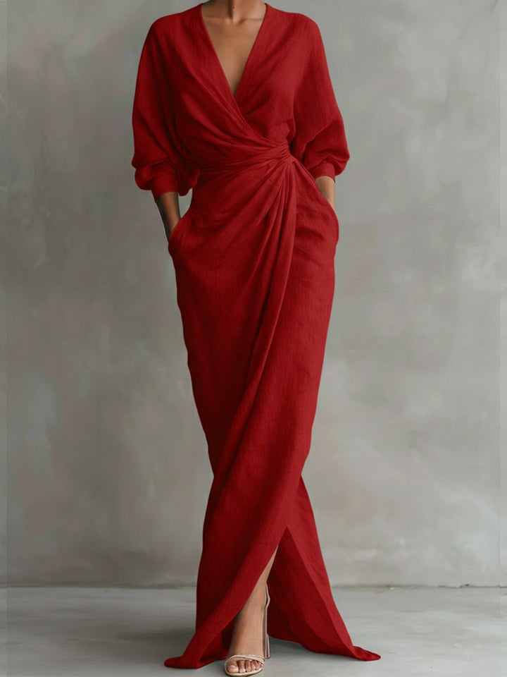Scarlett | Stylish Wrap Long-Sleeved Maxi Dress