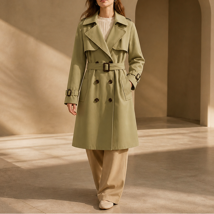 Winterly | Mid-Length Trench Coat – Belted Style for Women