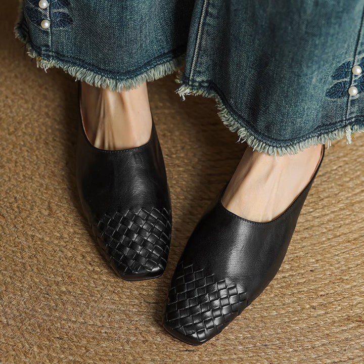 Mia | Zoccoli slip-on in pelle intrecciata, eleganti e comodi