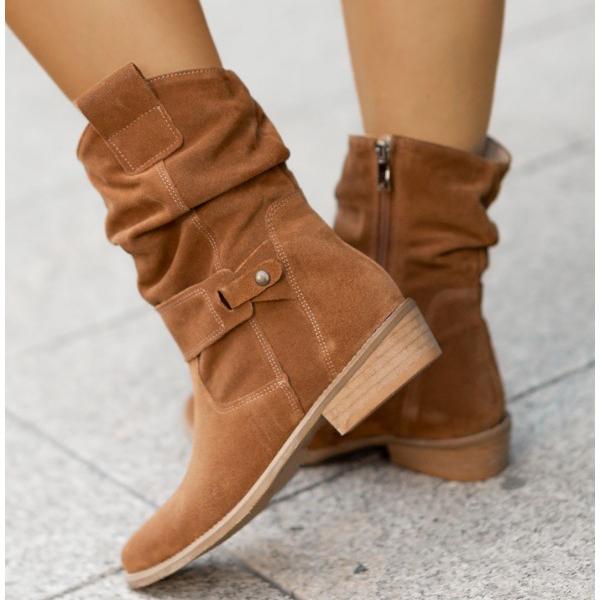 Dede | Relaxed-Fit Slouch Ankle Boots with Low Block Heel