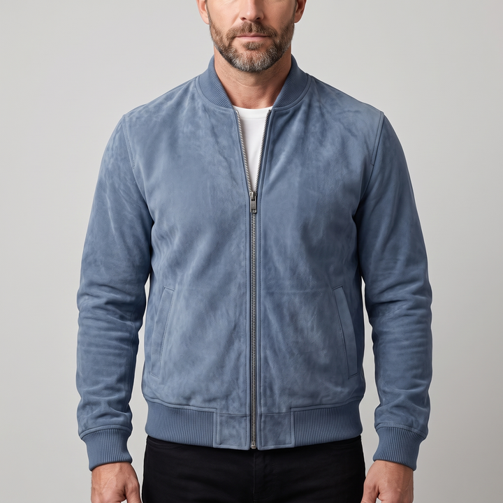 Maverick | Suede Bomber Jacket – Sophisticated Style for Men