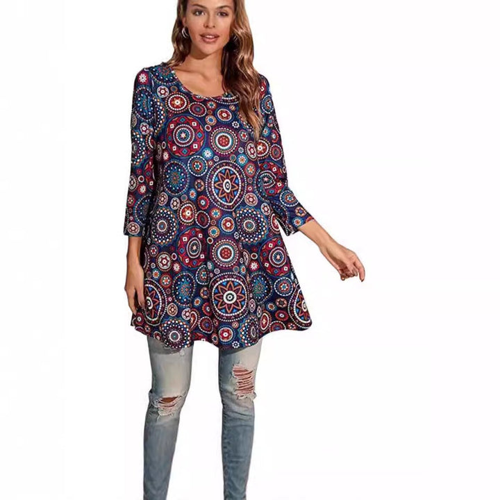 Emily | A-Linien-Tunika mit auffälligem Mandala-Print