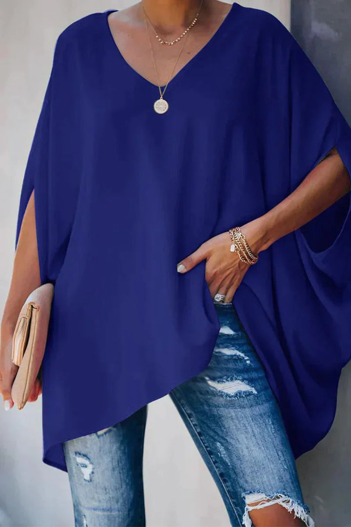 Sophie | Elegantes Oversize-Tunikashirt mit V-Ausschnitt