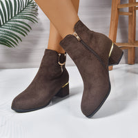 Hazel | Schicke Chelsea-Stiefeletten aus braunem Veloursleder