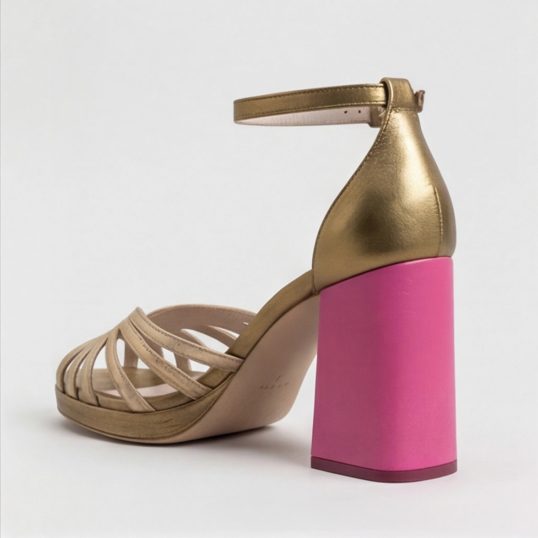 Megan | Block Heel Sandals – Stylish Woven Design for Women