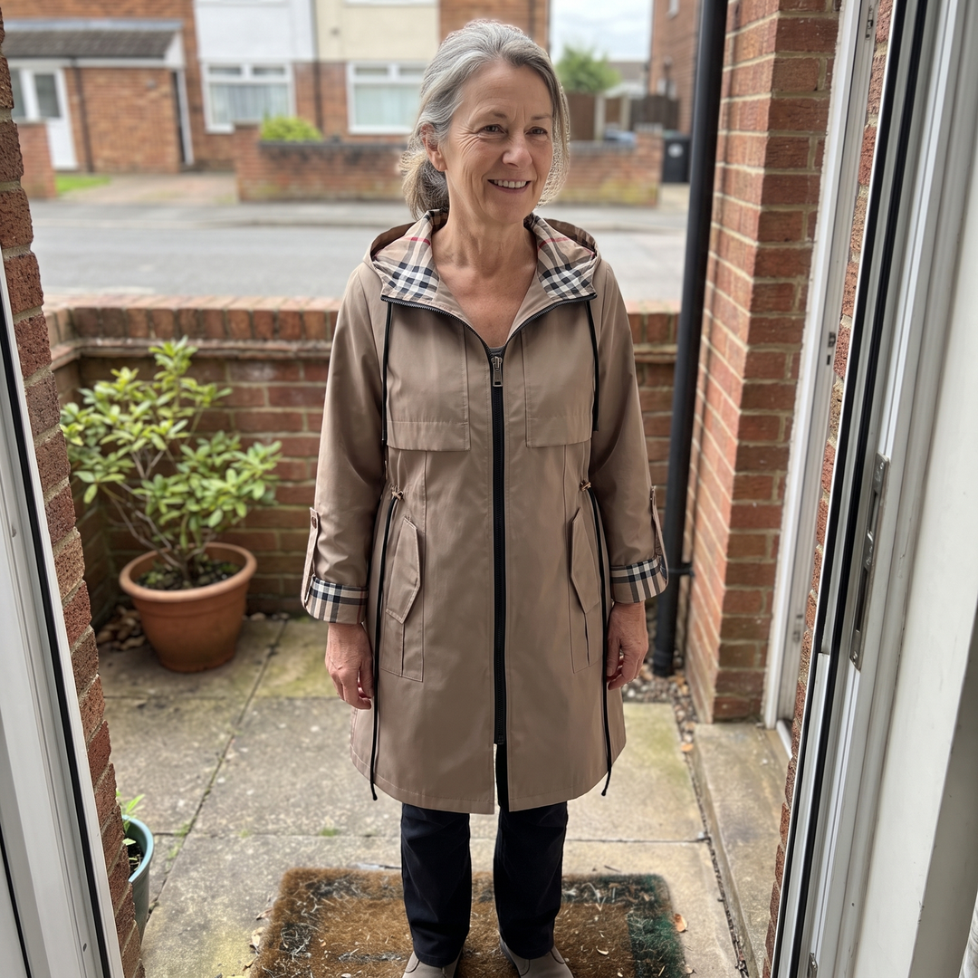 Isobel | Rainproof Hooded Coat – Stylish Longline Design for Women