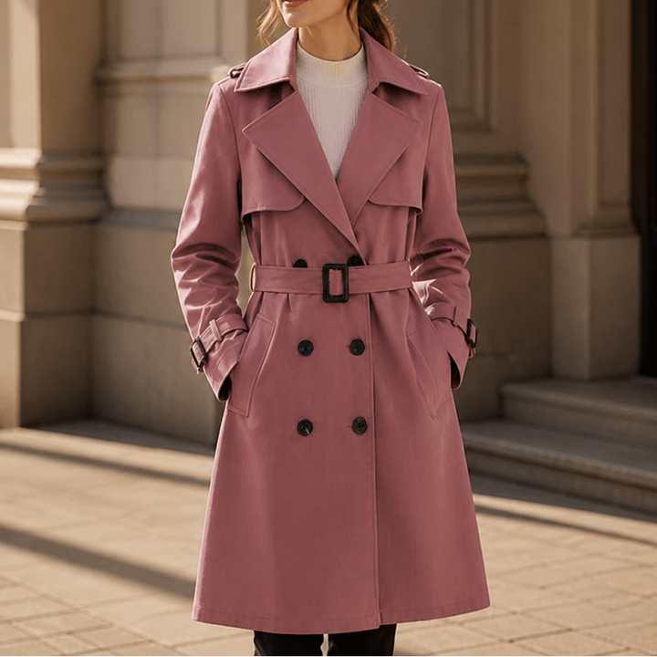 Winterly | Mid-Length Trench Coat – Belted Style for Women