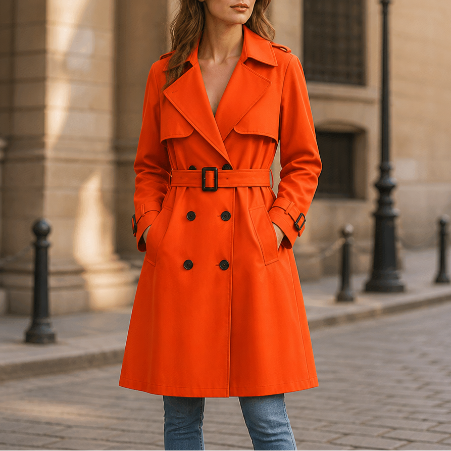 Winterly | Mid-Length Trench Coat – Belted Style for Women