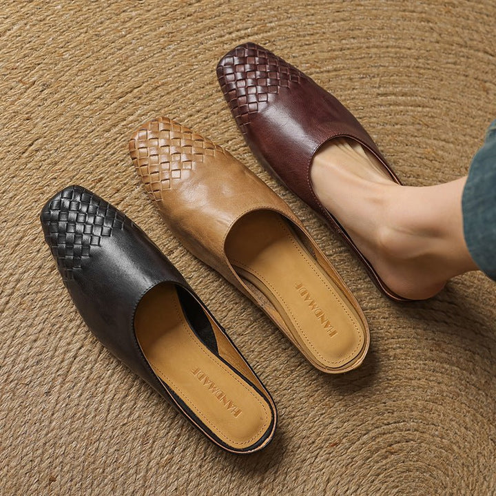 Mia | Zoccoli slip-on in pelle intrecciata, eleganti e comodi