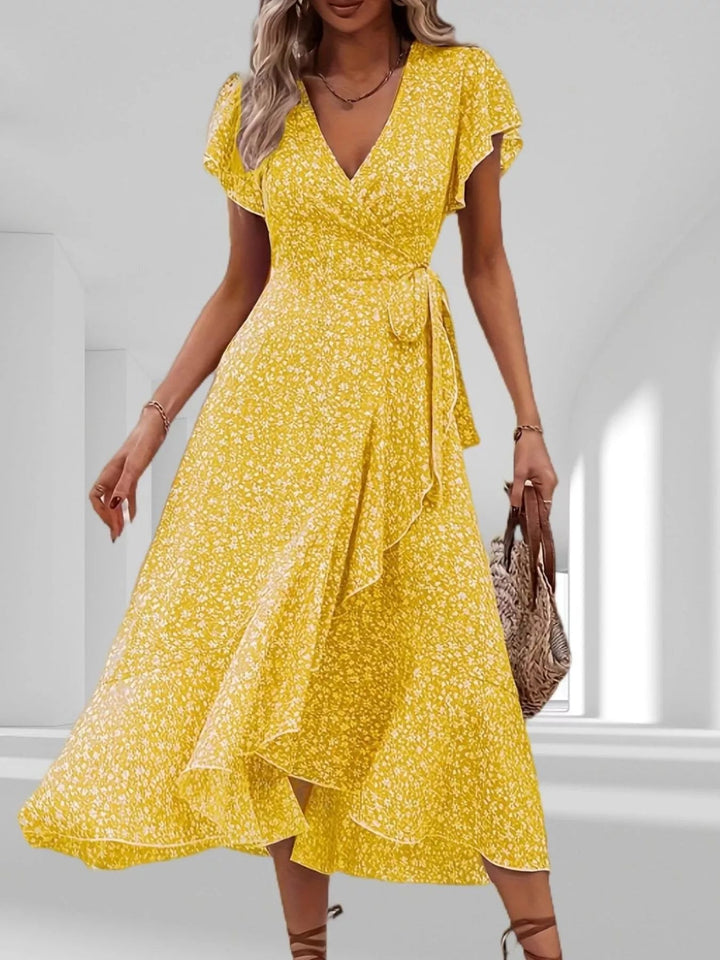 Trudi | Bequemes schmeichelndes V-Ausschnitt-Kleid