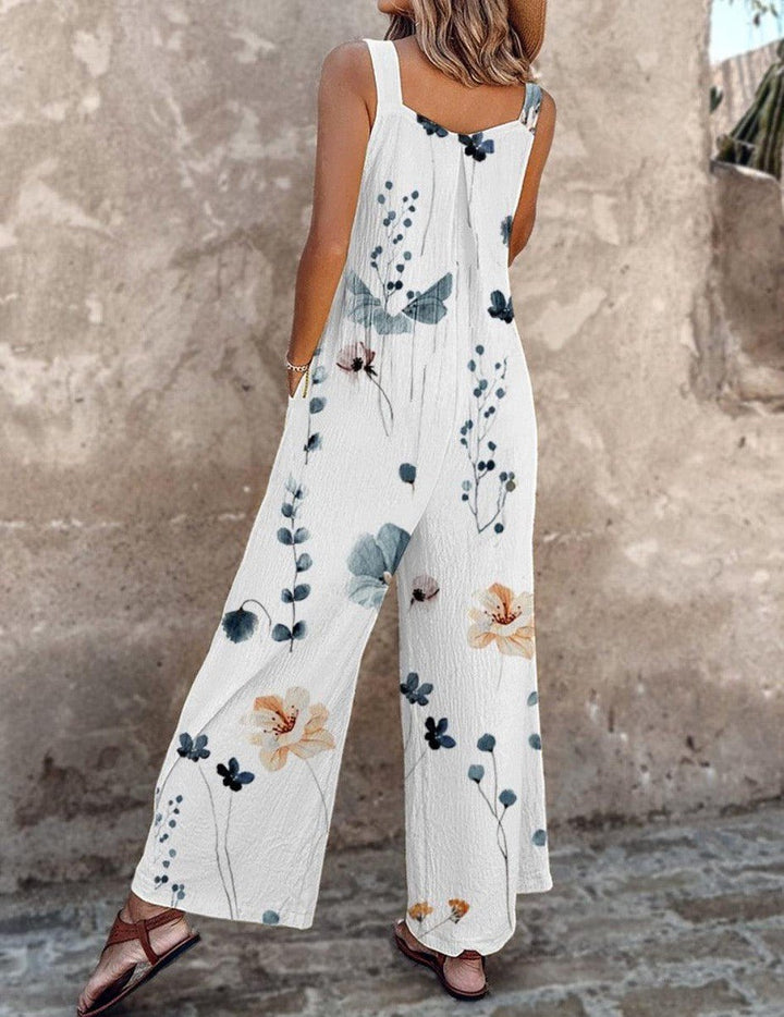 Nora | Floral Print Jumpsuit – Wide Leg Style for Women