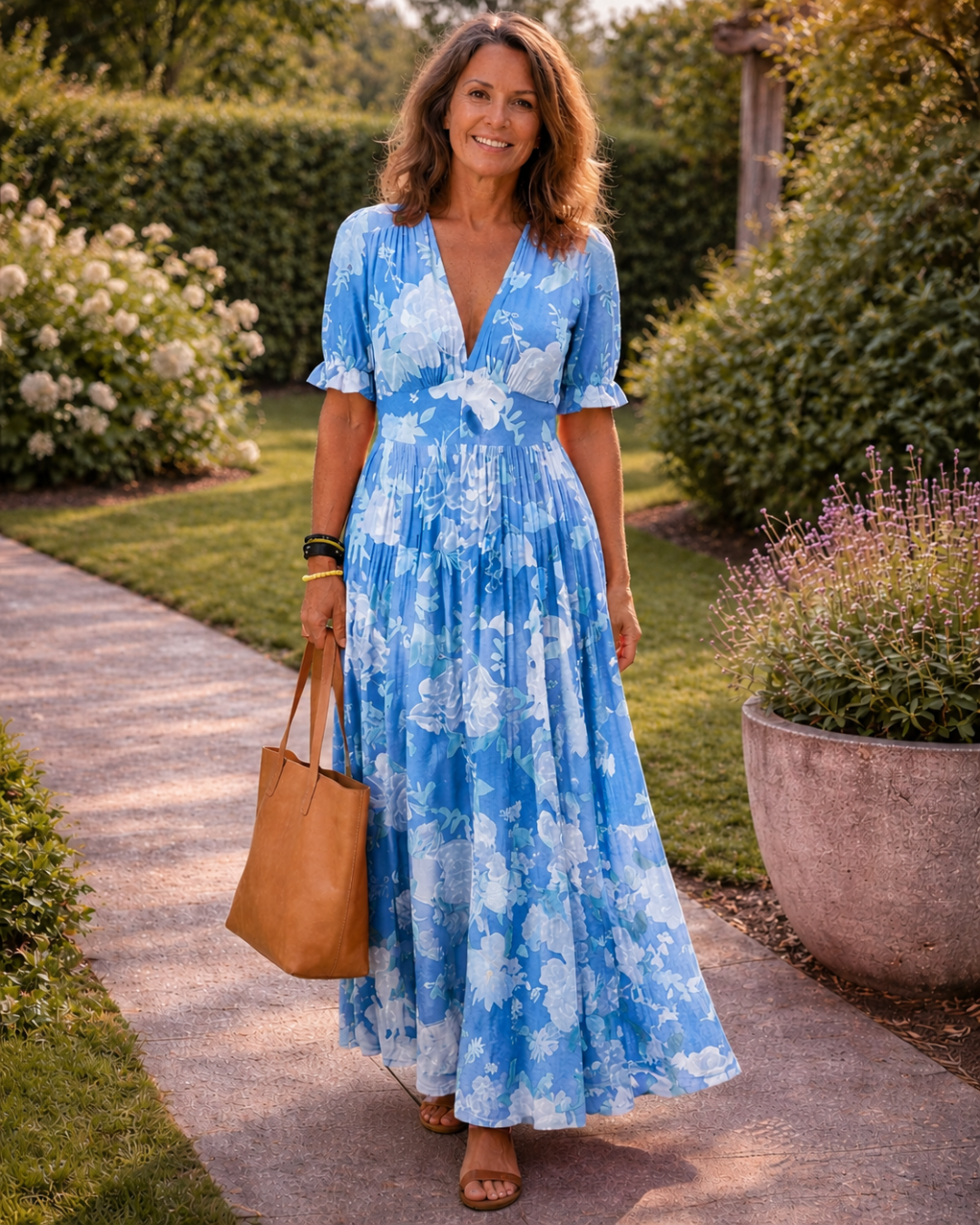 Adele | Floral Pleated Maxi Dress – Elegant Women's Dress for Wedding Guests & Summer Occasions 3