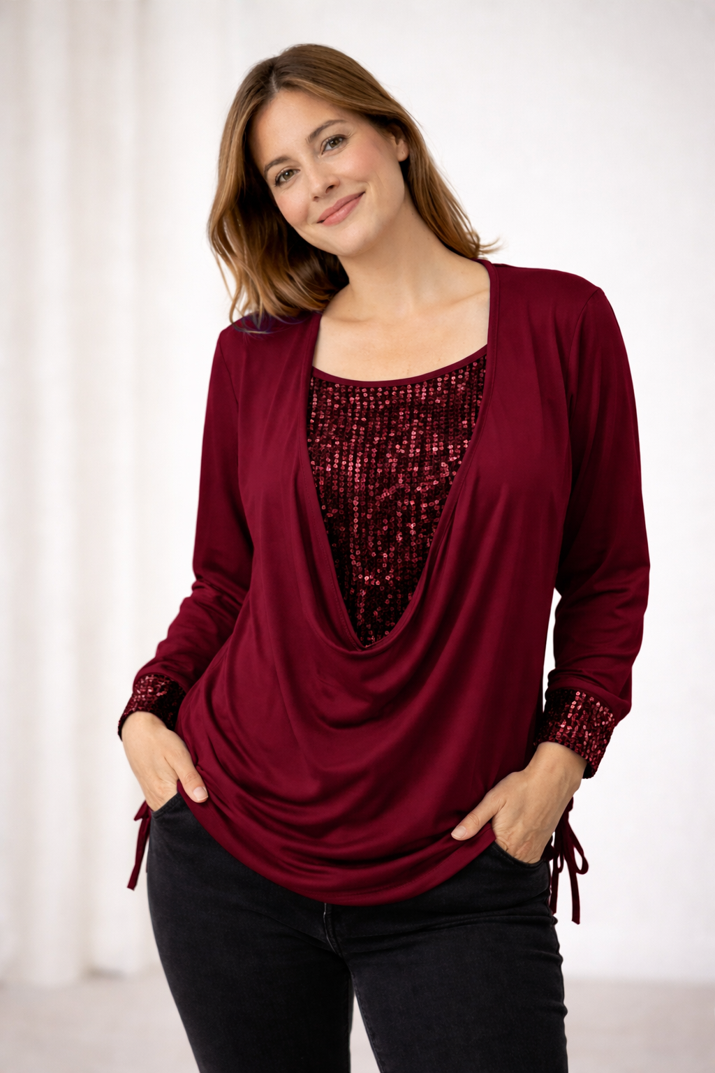 Adelheid | Elegant women's blouse with sequin detail 3