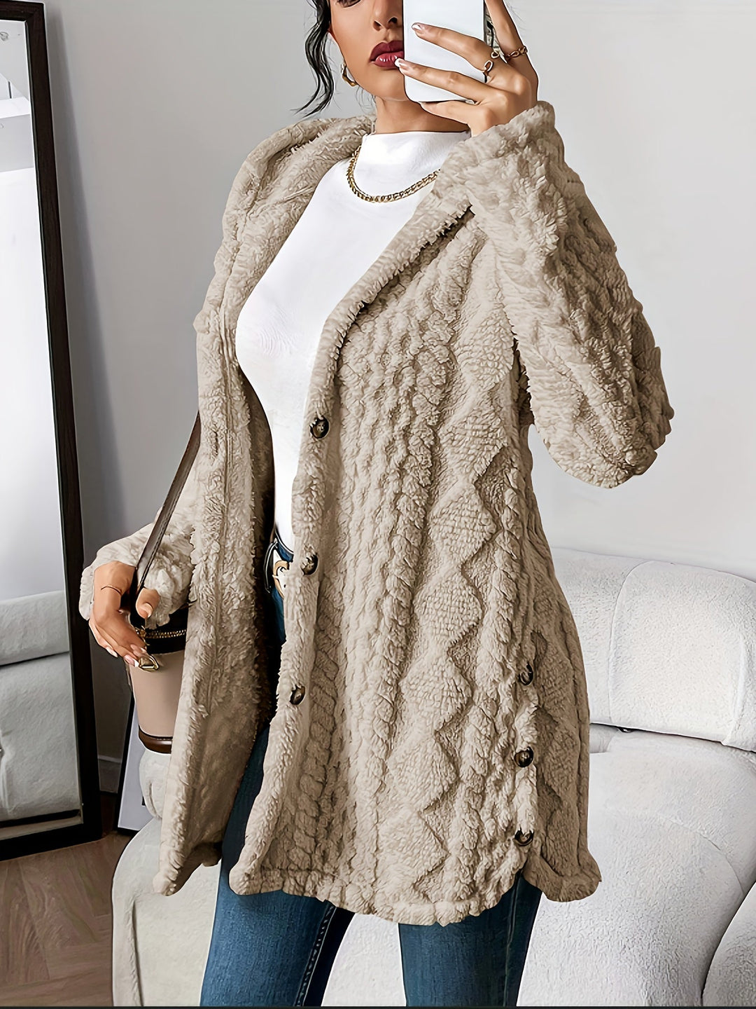 Adriana | Hooded Cardigan Women Plush Cozy Relaxed Fit 9