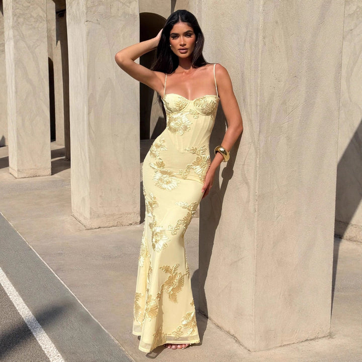 Aelara | Floral Maxi Dress Wedding Guest Elegant Mermaid Style 2