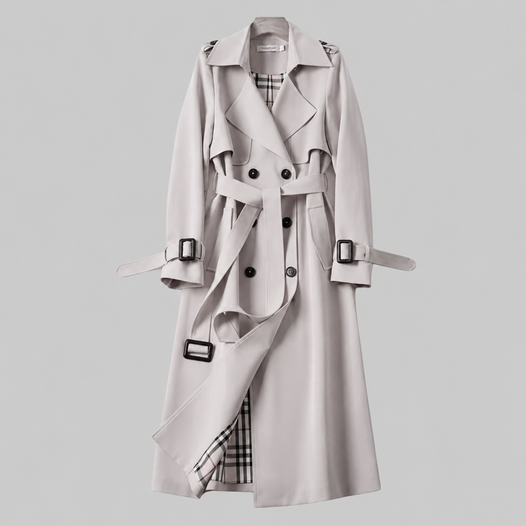 Aleah | Black Trench Coat Women Tailored Fit Lightweight Elegant 4