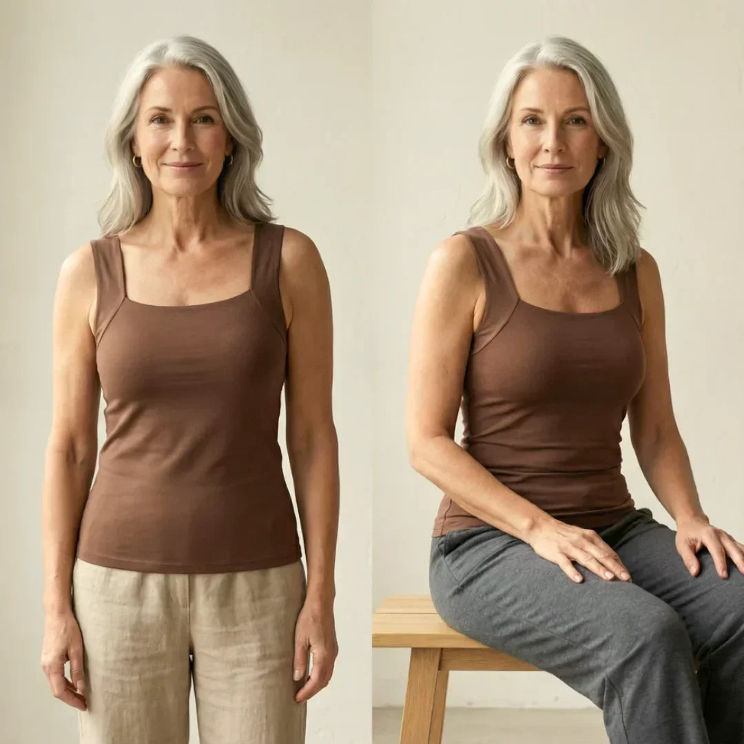 Althea | Soft & Comfortable White Tank Top with Built-In Bra for Women 6