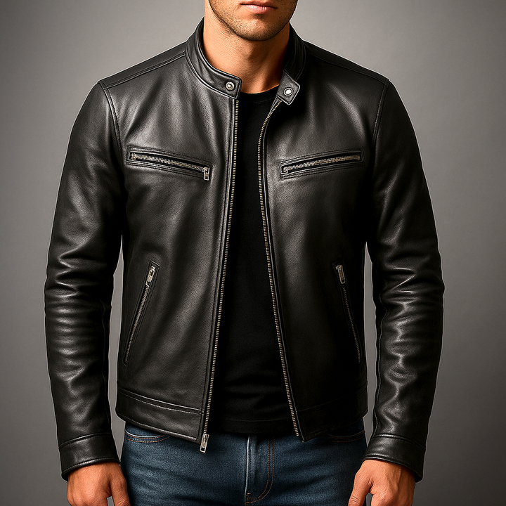 Alton | Brown Leather Jacket Mens Vintage Tailored Fit Durable Classic Style 6