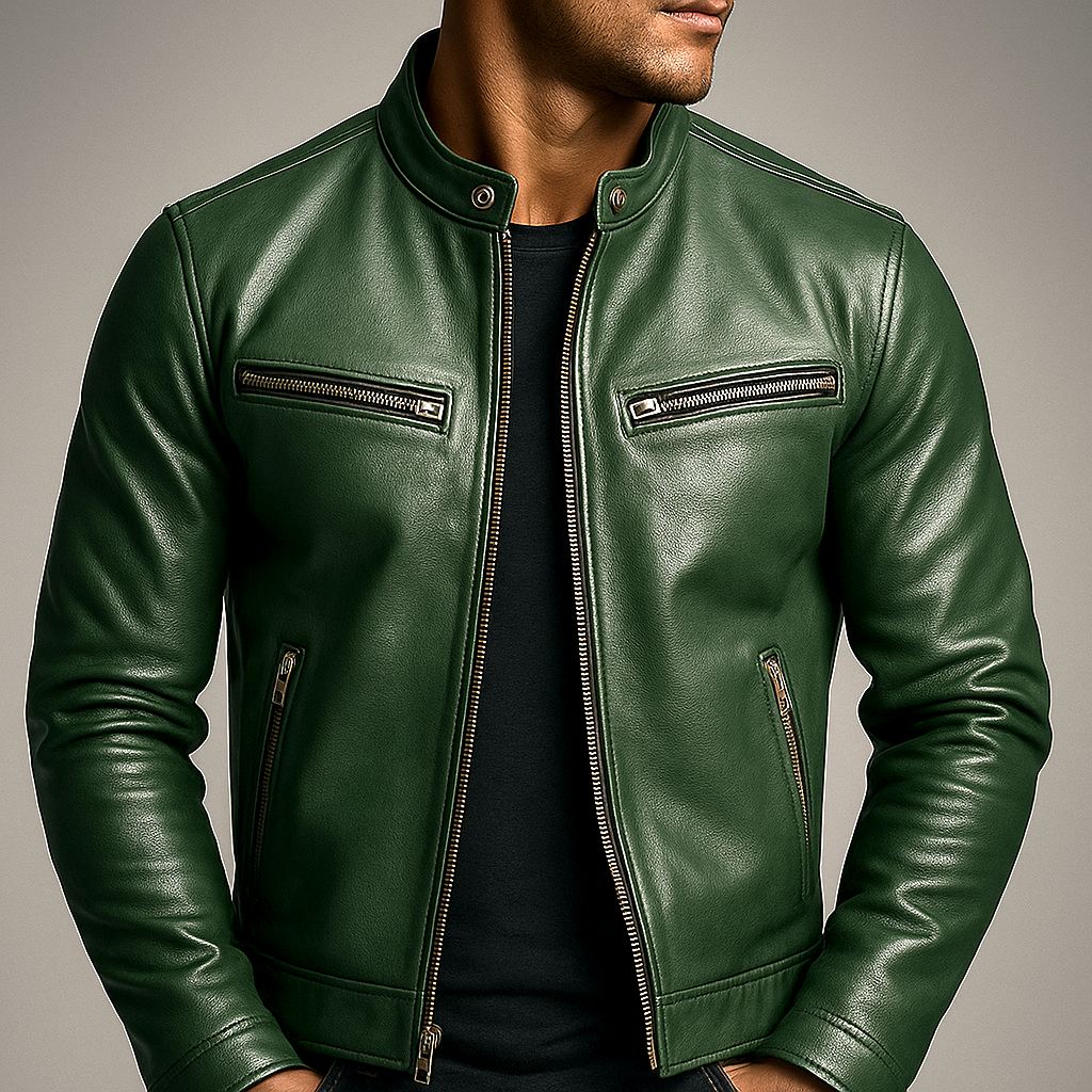 Alton | Brown Leather Jacket Mens Vintage Tailored Fit Durable Classic Style 7
