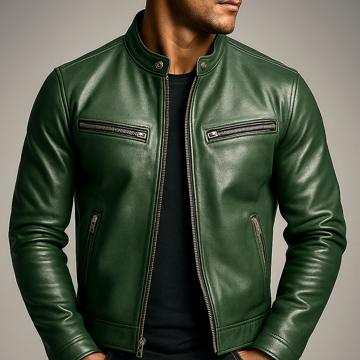 Alton | Brown Leather Jacket Mens Vintage Tailored Fit Durable Classic Style 7