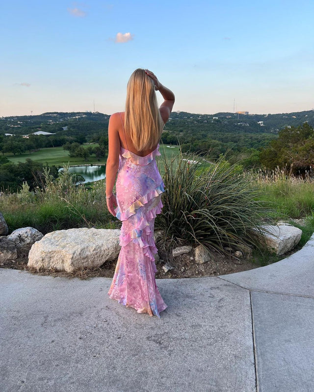 Amara | Floral Maxi Dress Flowing Elegant Fit for Women 0