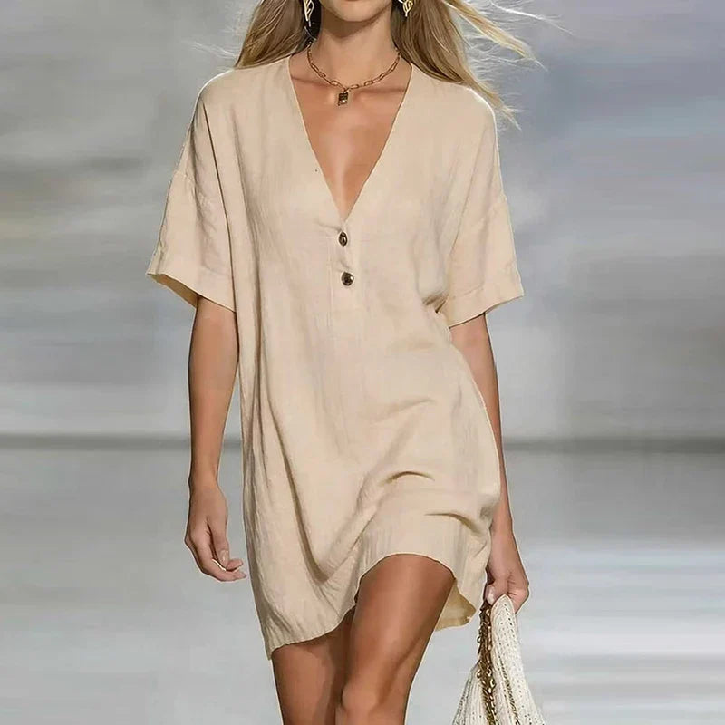Amelia | Elegant & Comfortable Women's V Neck Short Sleeve Dress for Summer 5