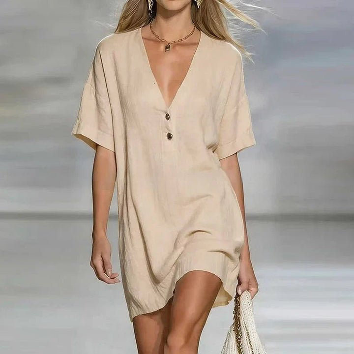 Amelia | Elegant & Comfortable Women's V Neck Short Sleeve Dress for Summer 5